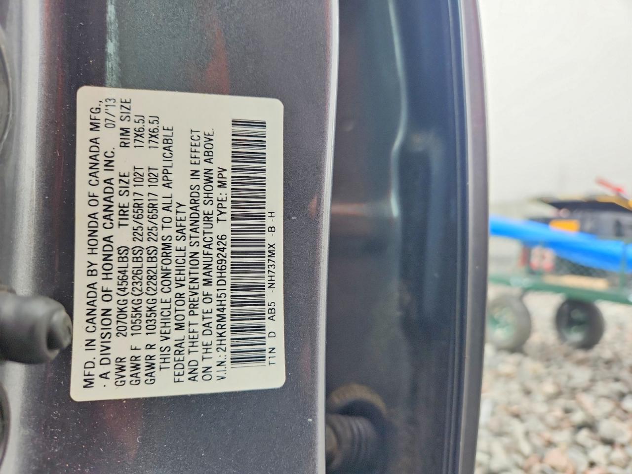 2013 Honda Cr-v Ex Gray vin: 2HKRM4H51DH692426