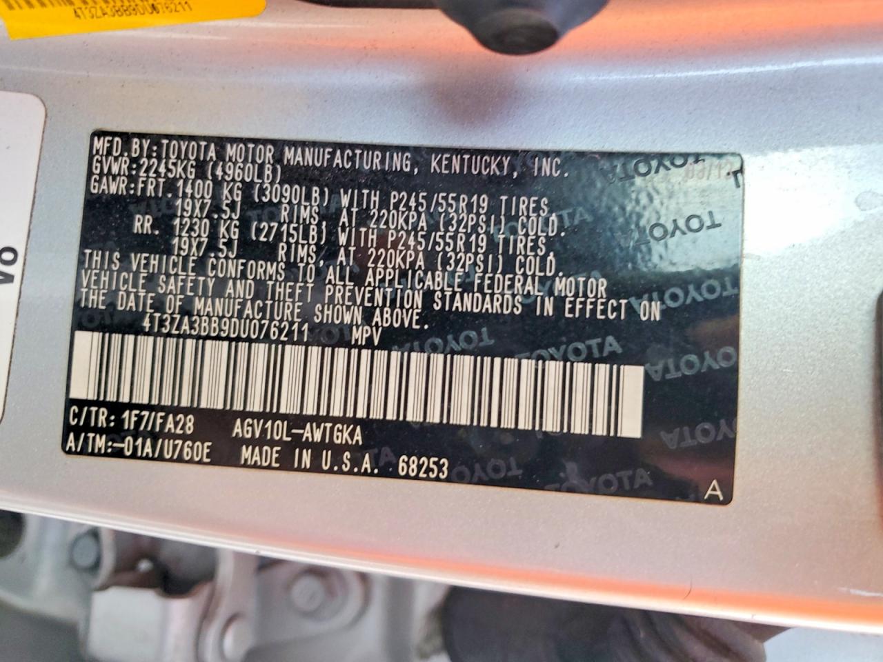2013 Toyota Venza Le Silver vin: 4T3ZA3BB9DU076211