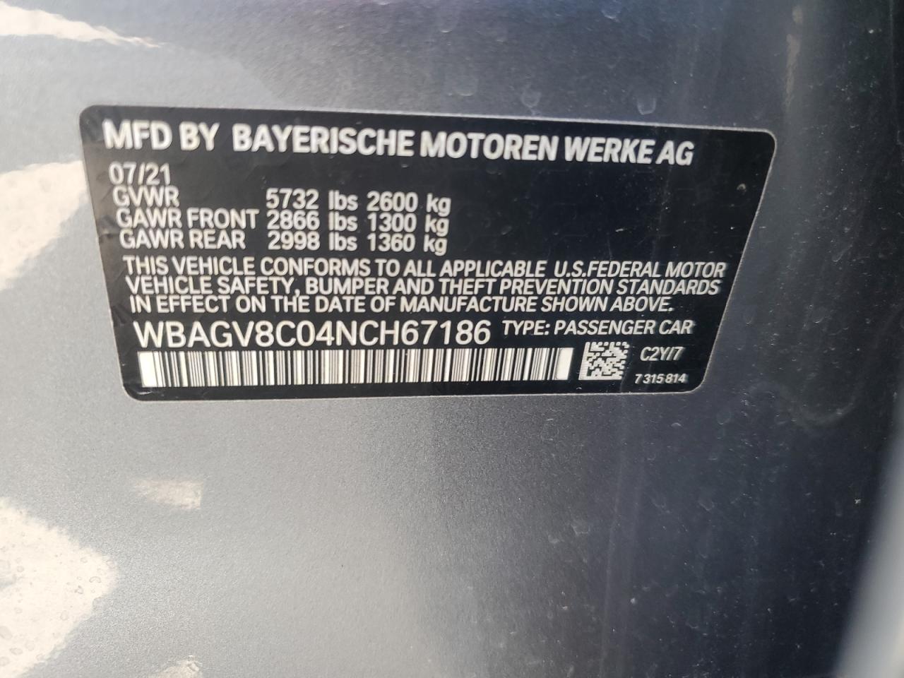 2022 Bmw M850xi    Gray vin: WBAGV8C04NCH67186