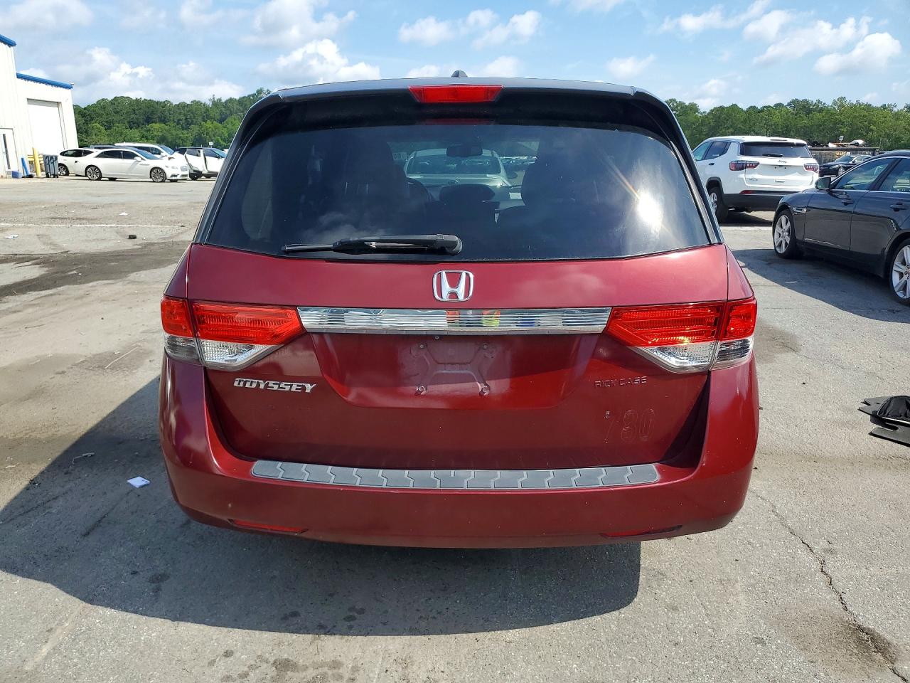 2014 Honda Odyssey Exl Burgundy vin: 5FNRL5H66EB012795