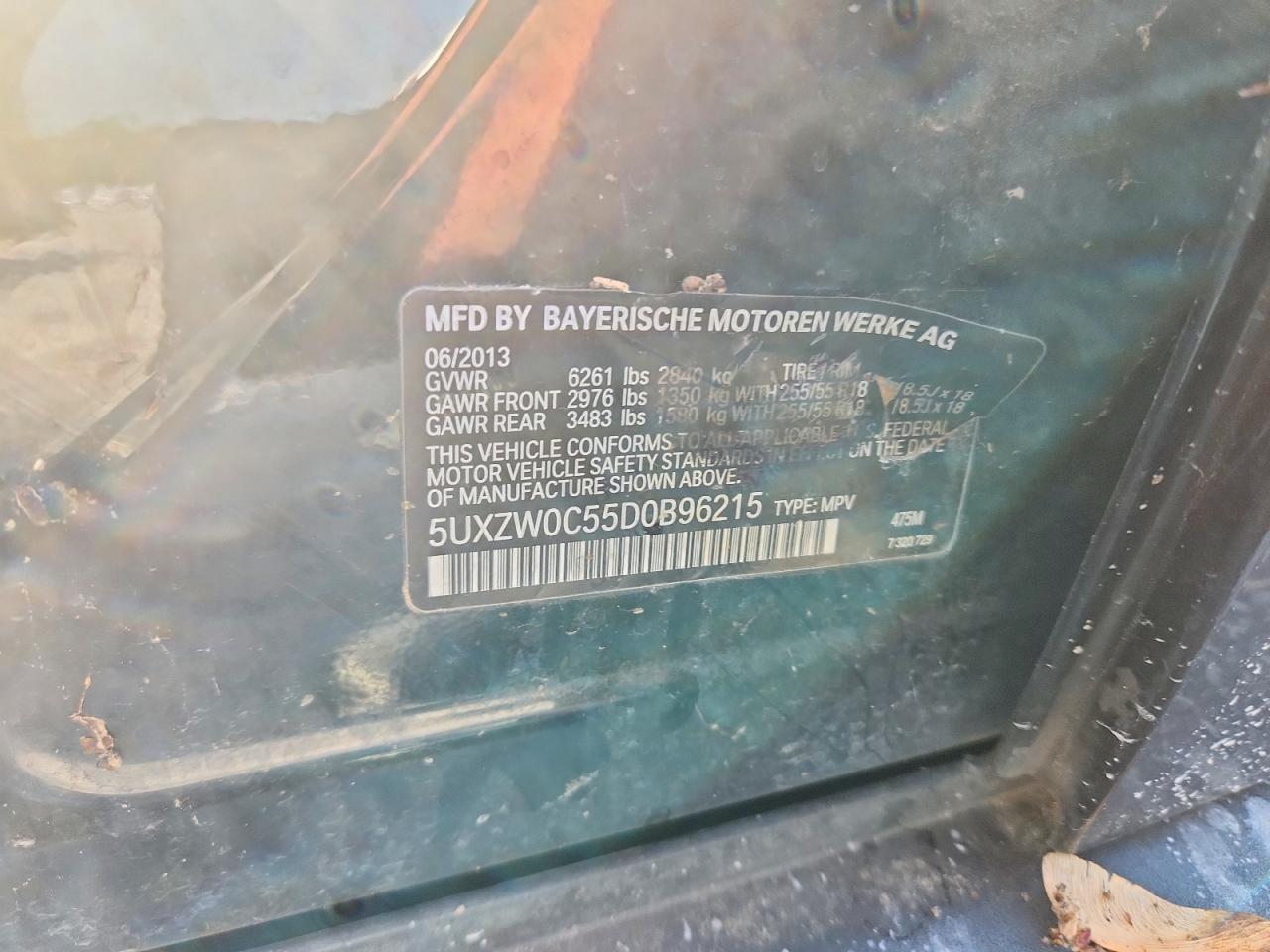 2013 Bmw X5 Xdrive35d Черный vin: 5UXZW0C55D0B96215