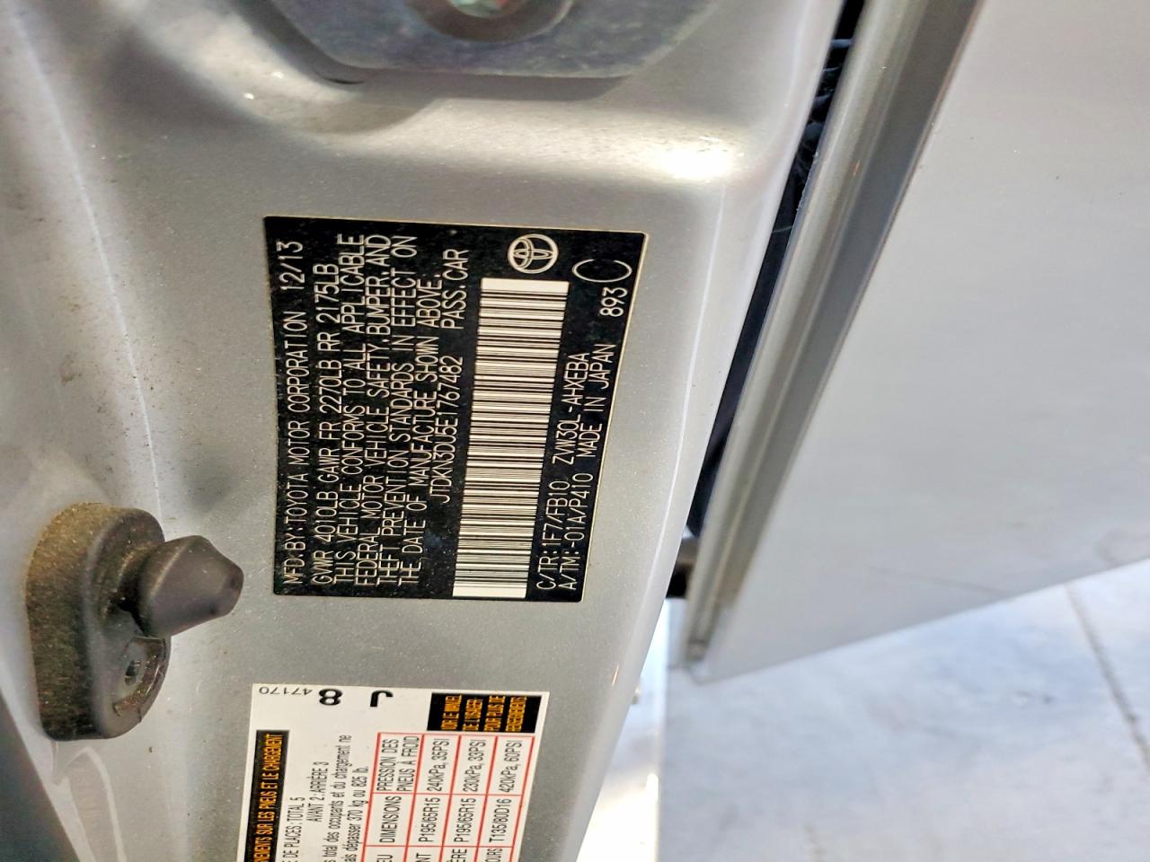 2014 Toyota Prius Two Silver vin: JTDKN3DU5E1767482