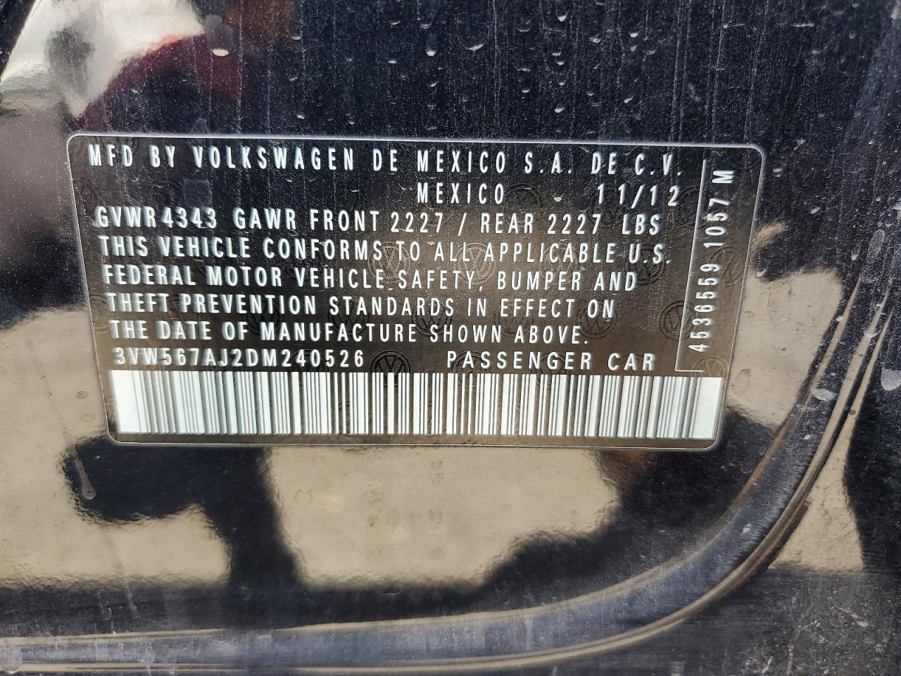2013 Volkswagen Jetta Gli Black vin: 3VW567AJ2DM240526