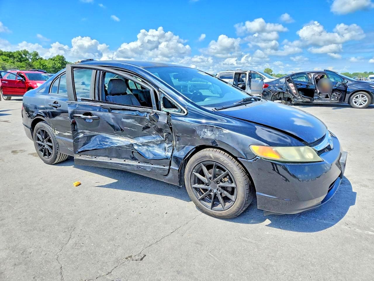 2007 Honda Civic Lx Black vin: 2HGFA16537H311736