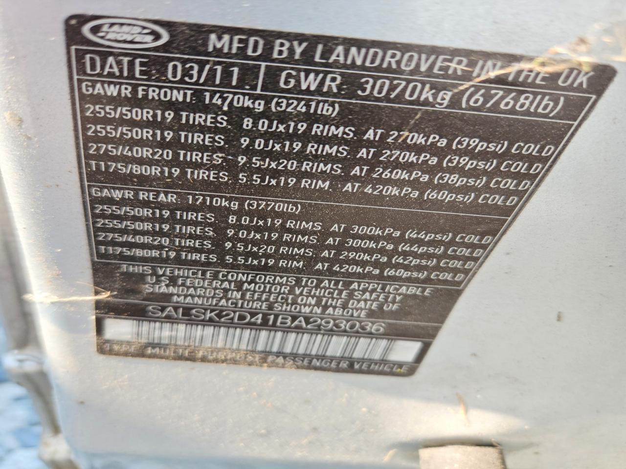 2011 Land Rover Range Rover Sport Lux Серебряный vin: SALSK2D41BA293036