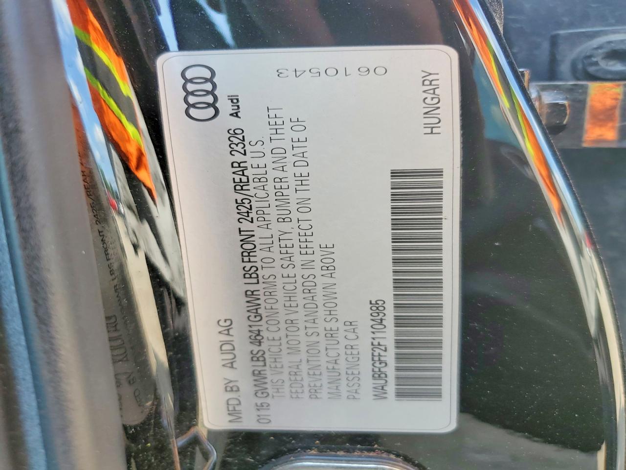 2015 Audi A3 Premium Black vin: WAUBFGFF2F1104985