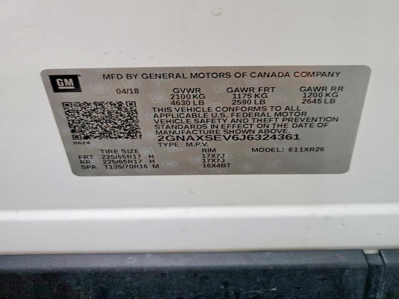 2018 Chevrolet Equinox Lt Белый vin: 2GNAXSEV6J6324361