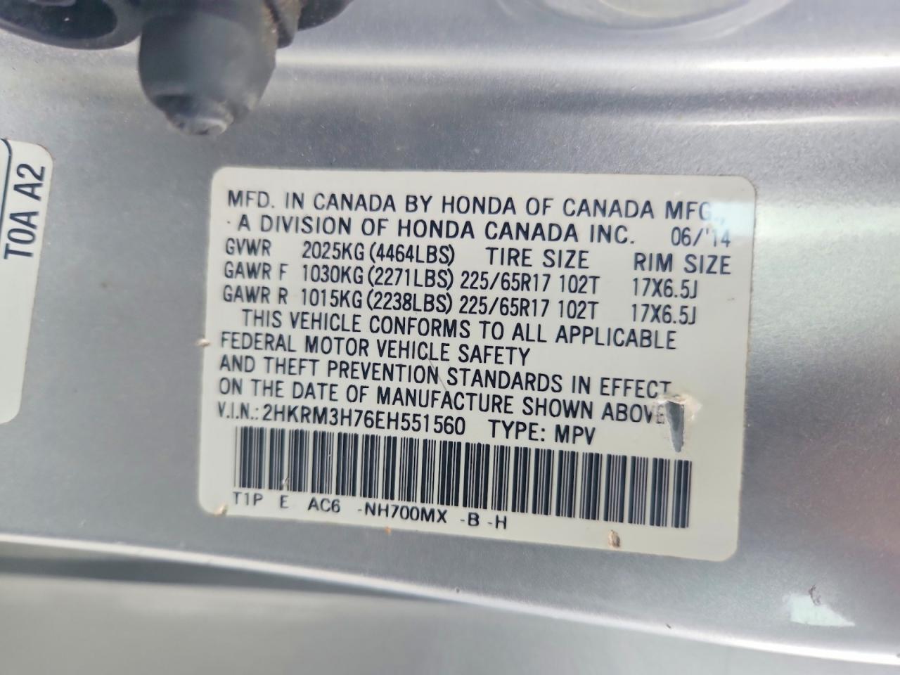 2014 Honda Cr-v Exl Серебряный vin: 2HKRM3H76EH551560