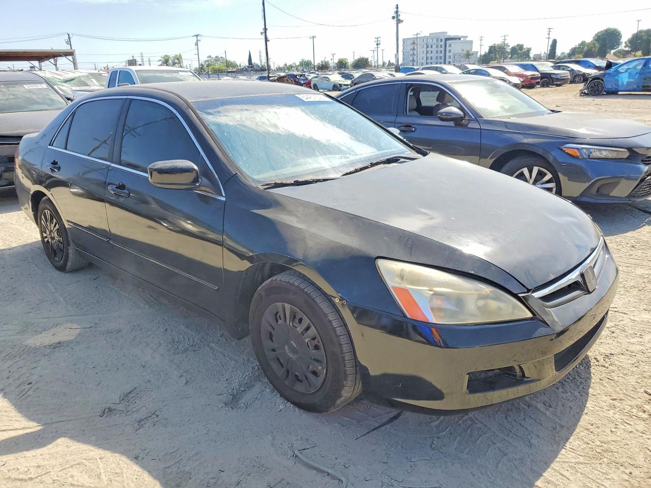 2007 Honda Accord Lx Black vin: 1HGCM56497A221143