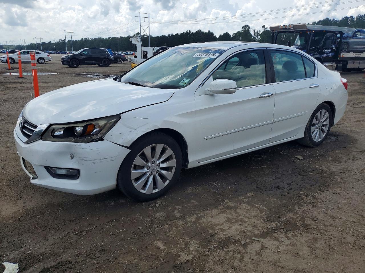 2013 Honda Accord Exl White vin: 1HGCR2F88DA059066