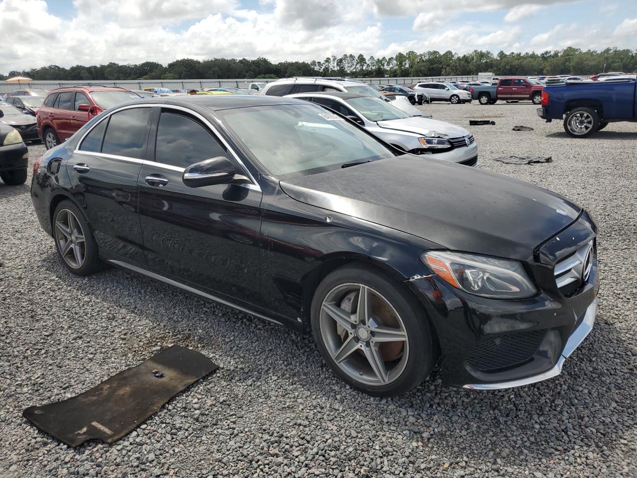 2015 Mercedes-benz C 300 4matic Black vin: 55SWF4KB7FU029468