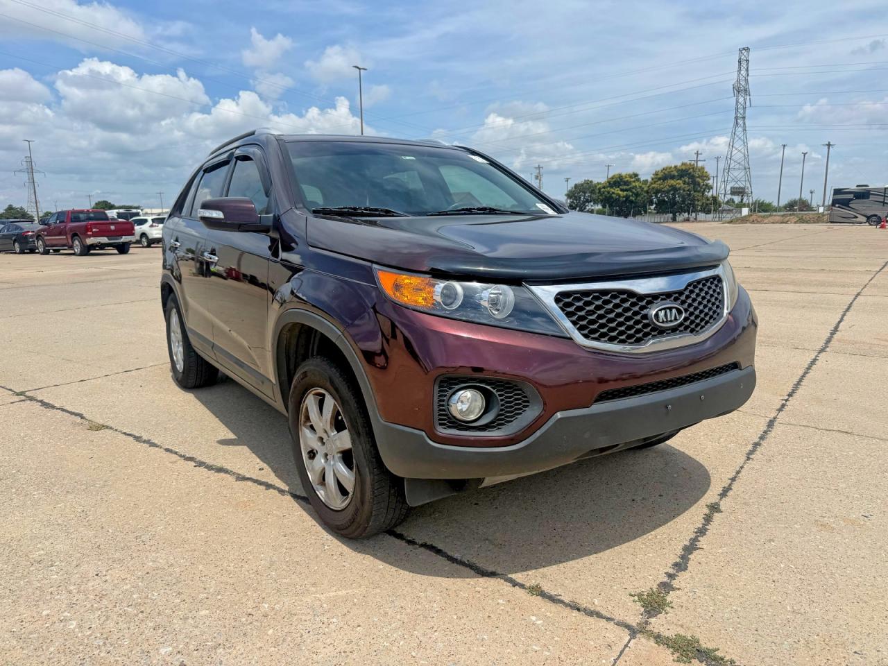 2013 Kia Sorento Lx Purple vin: 5XYKT3A68DG391838