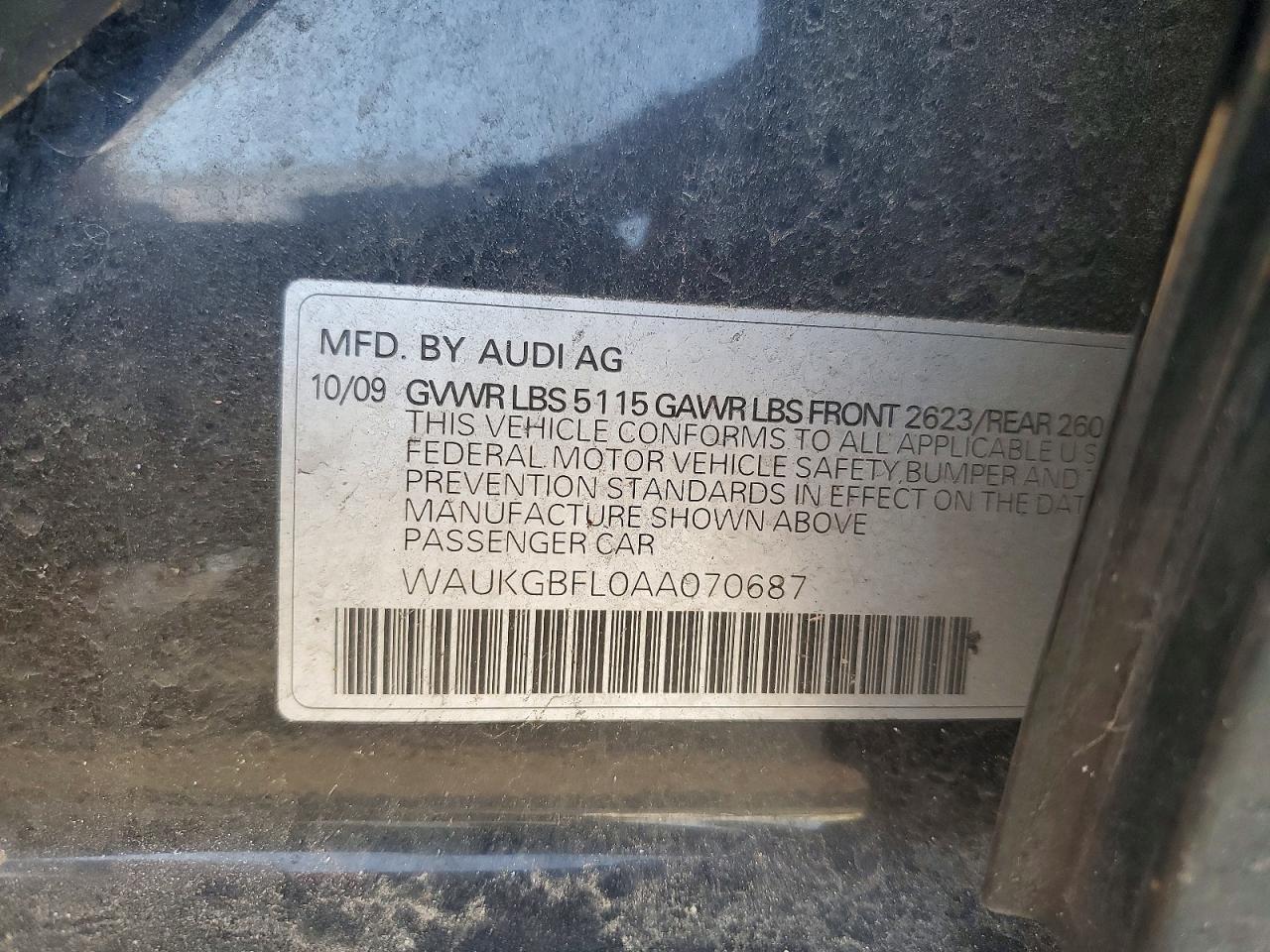 2010 Audi S4 Prestige Черный vin: WAUKGBFL0AA070687