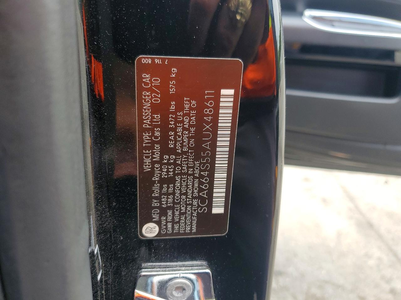 2010 Rolls-royce Ghost Черный vin: SCA664S55AUX48611