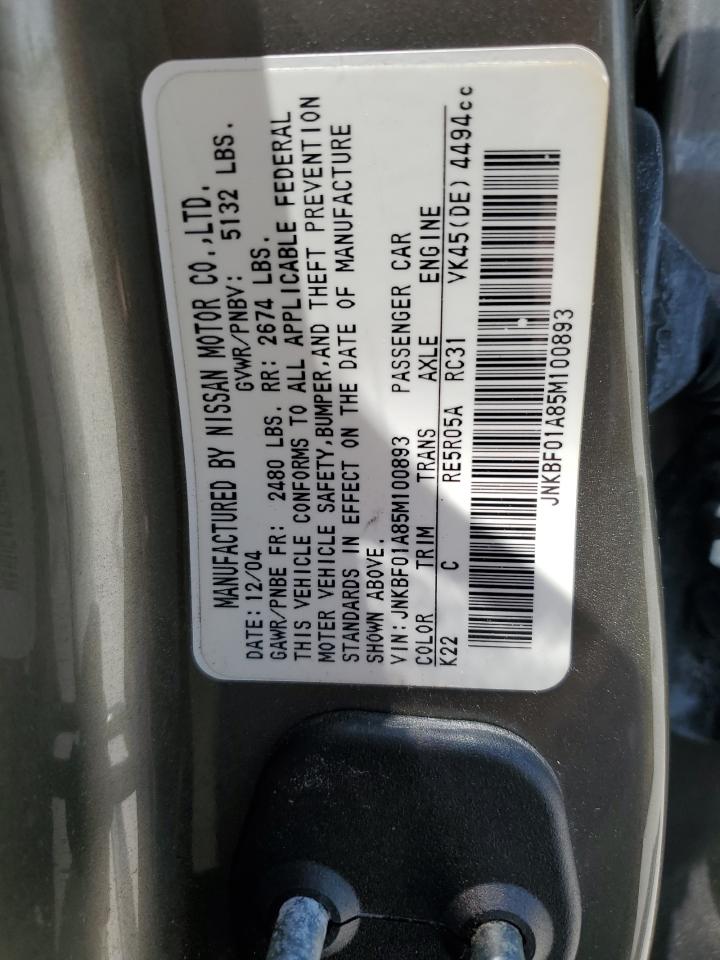 2005 Infiniti Q45 Gray vin: JNKBF01A85M100893