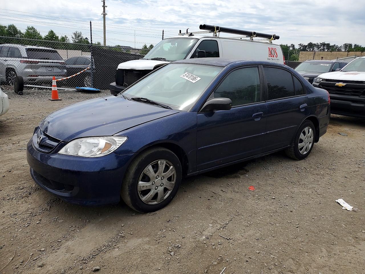 2005 Honda Civic Lx Blue vin: 2HGES16565H564667