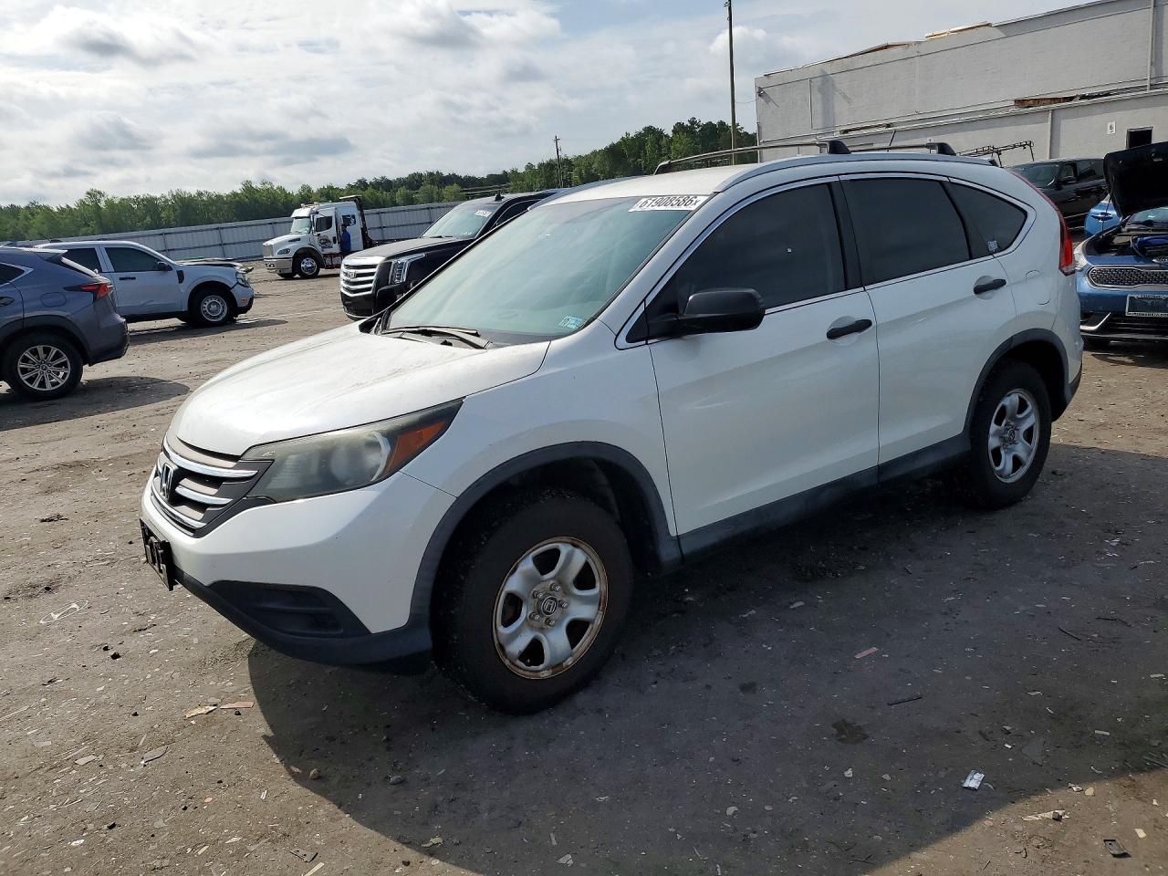 2013 Honda Cr-v Lx White vin: 5J6RM4H32DL046509