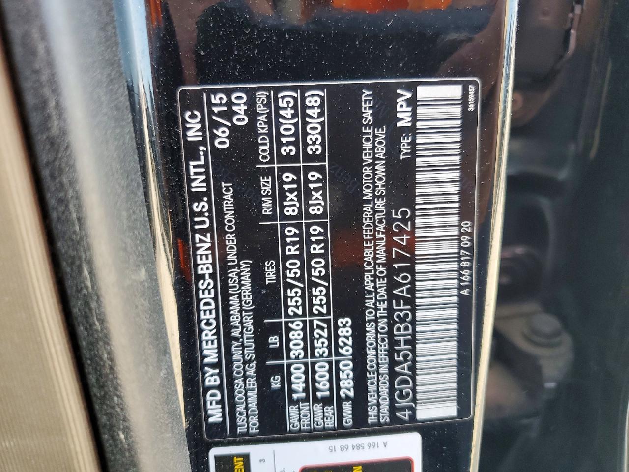 2015 Mercedes-benz Ml 350 4matic Black vin: 4JGDA5HB3FA617425