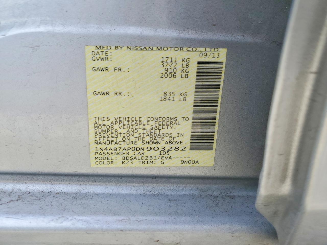 2013 Nissan Sentra Sv Silver vin: 1N4AB7AP0DN903282