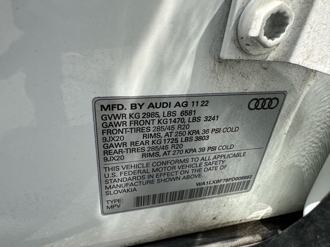 2023 Audi Q7 Premium Plus White vin: WA1LXBF79PD008992