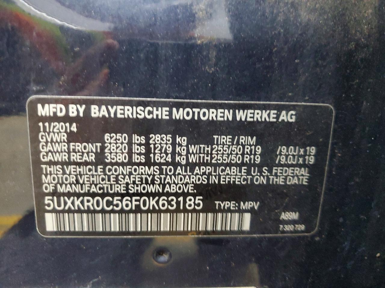 2015 Bmw X5 Xdrive35i Blue vin: 5UXKR0C56F0K63185