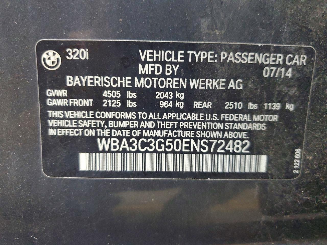2014 Bmw 320 I Xdrive Gray vin: WBA3C3G50ENS72482