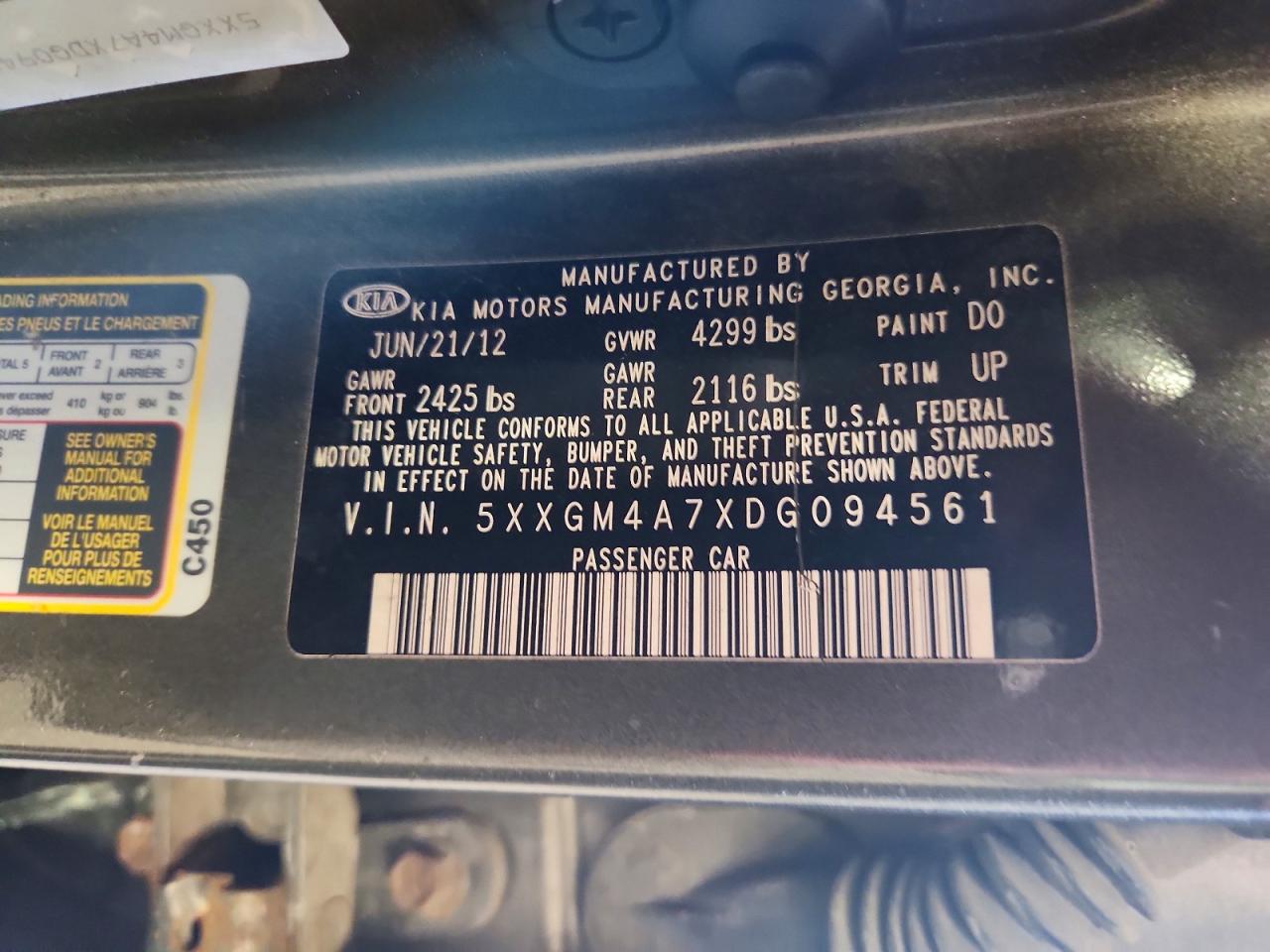 2013 Kia Optima Lx Gray vin: 5XXGM4A7XDG094561