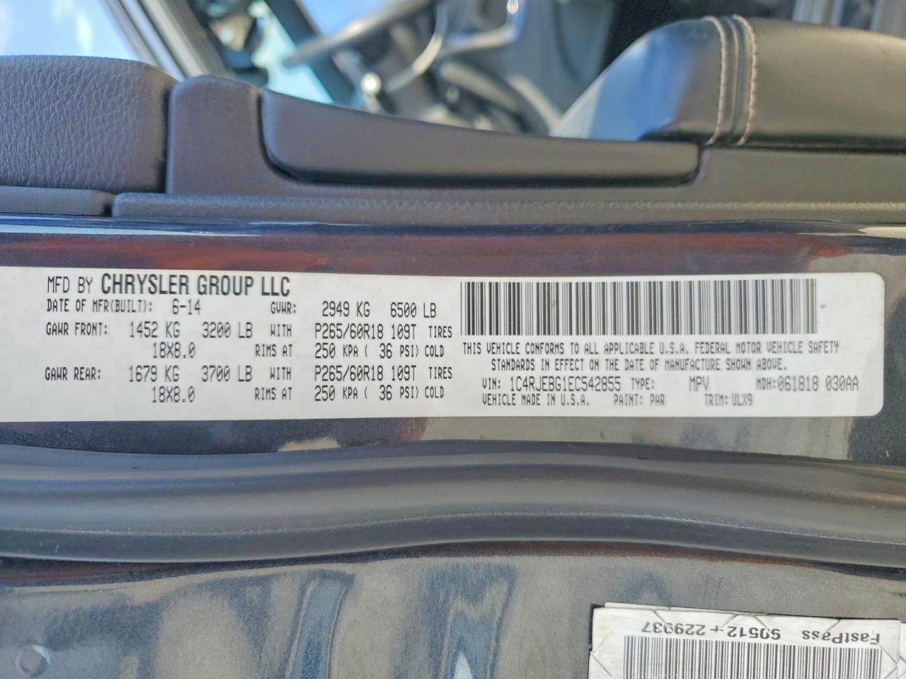 2014 Jeep Grand Cherokee Limited Blue vin: 1C4RJEBG1EC542855