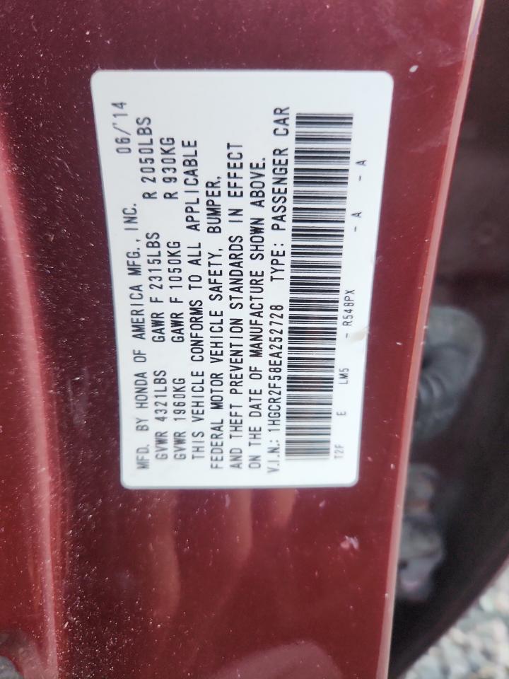 2014 Honda Accord Sport Burgundy vin: 1HGCR2F58EA252728