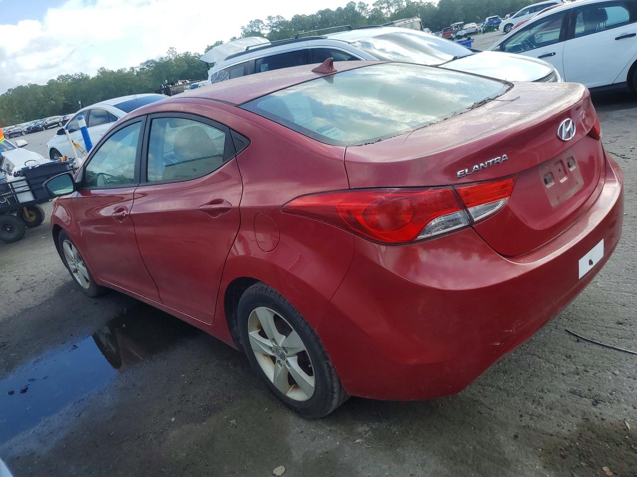 2013 Hyundai Elantra Gls Red vin: KMHDH4AE6DU936243