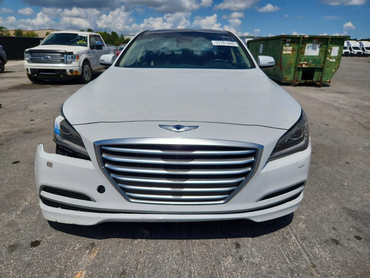 2015 Hyundai Genesis 3.8l White vin: KMHGN4JE2FU033824