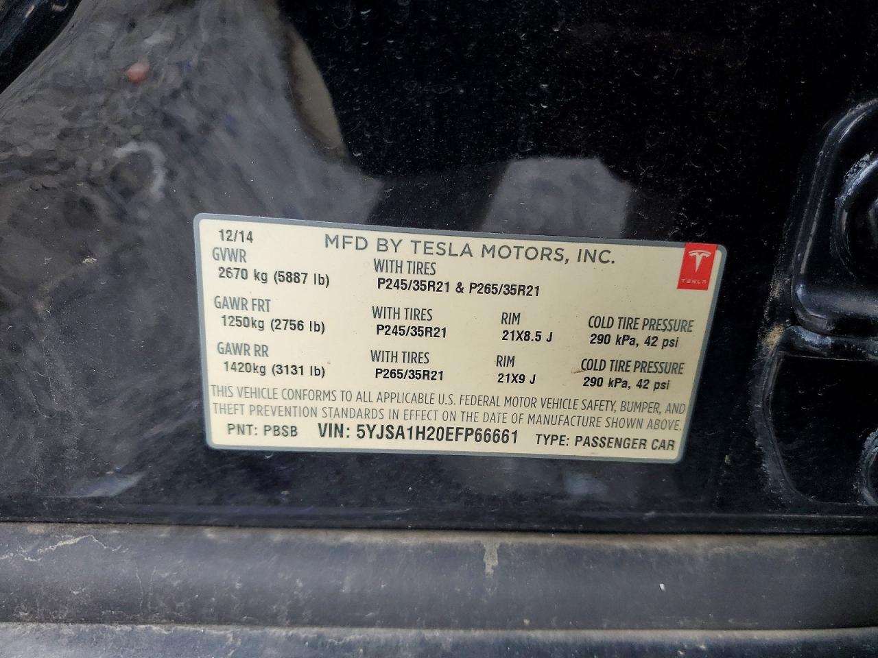 2014 Tesla Model S Black vin: 5YJSA1H20EFP66661