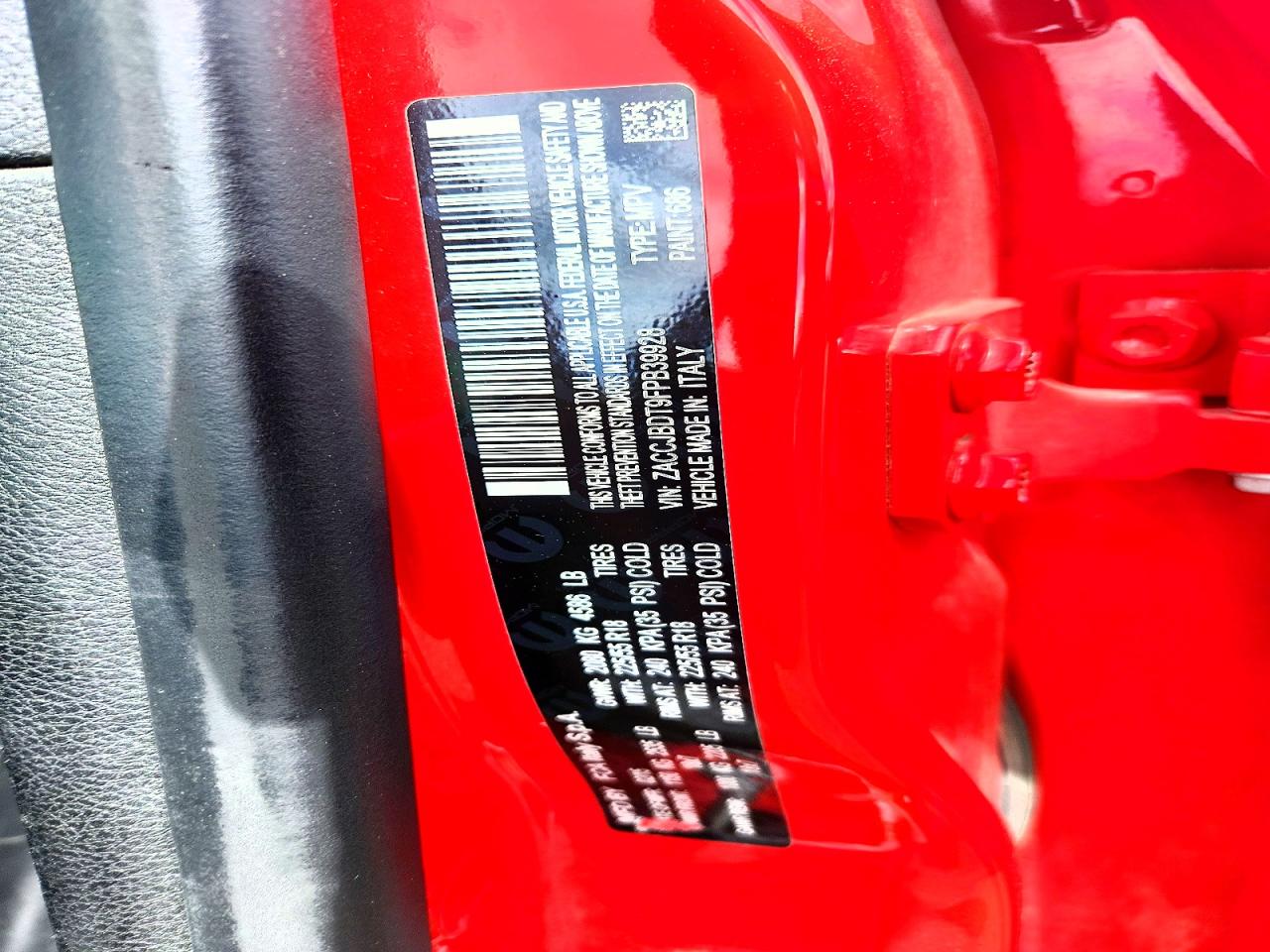 2015 Jeep Renegade Limited Красный vin: ZACCJBDT9FPB39928