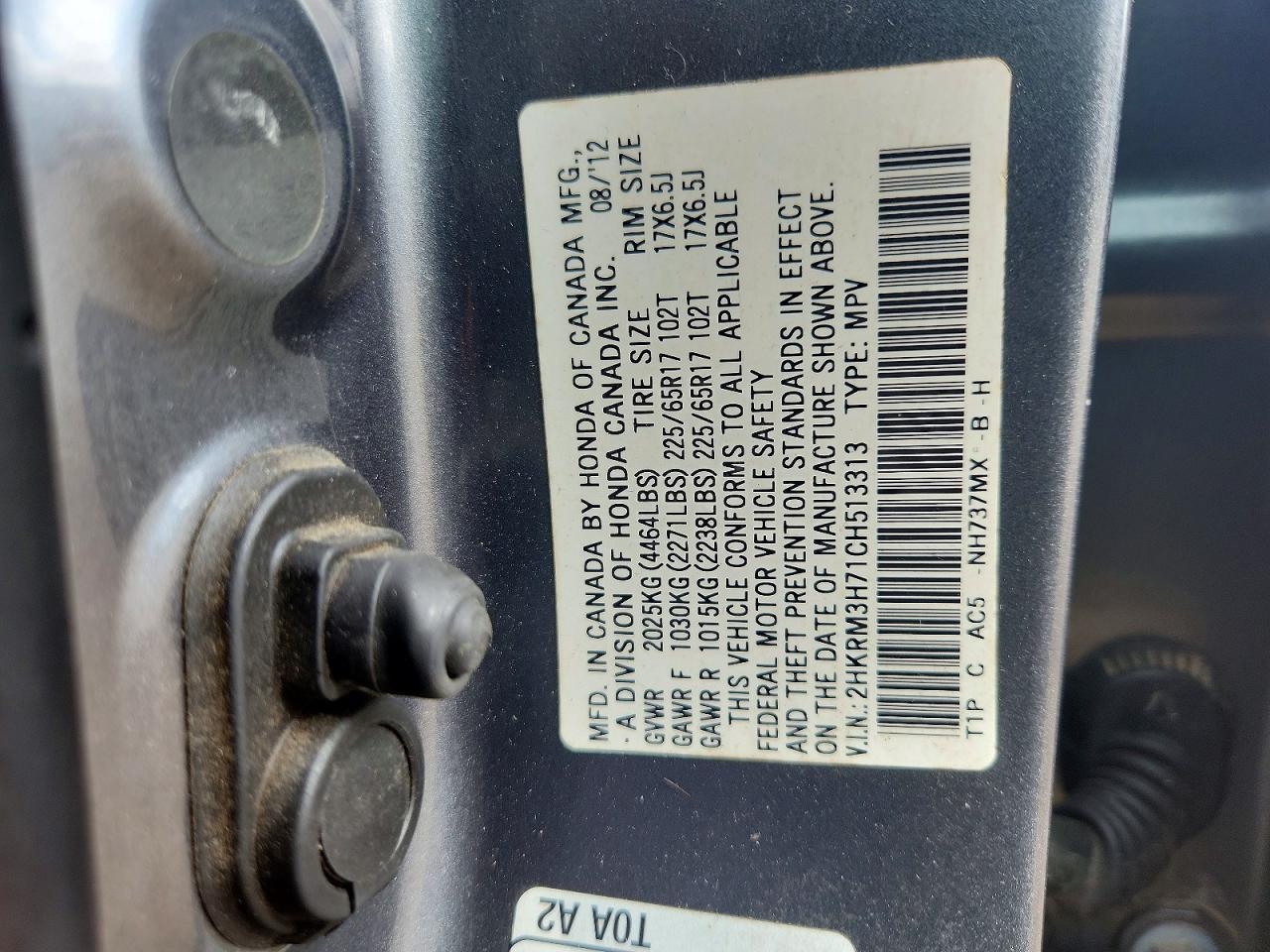2012 Honda Cr-v Exl Black vin: 2HKRM3H71CH513313