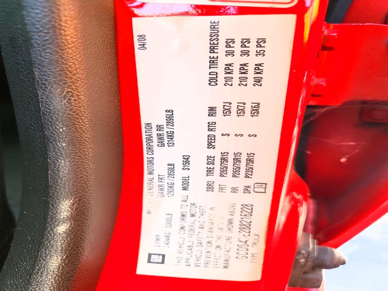 2008 Chevrolet Colorado Lt Red vin: 1GCDS43E288216228