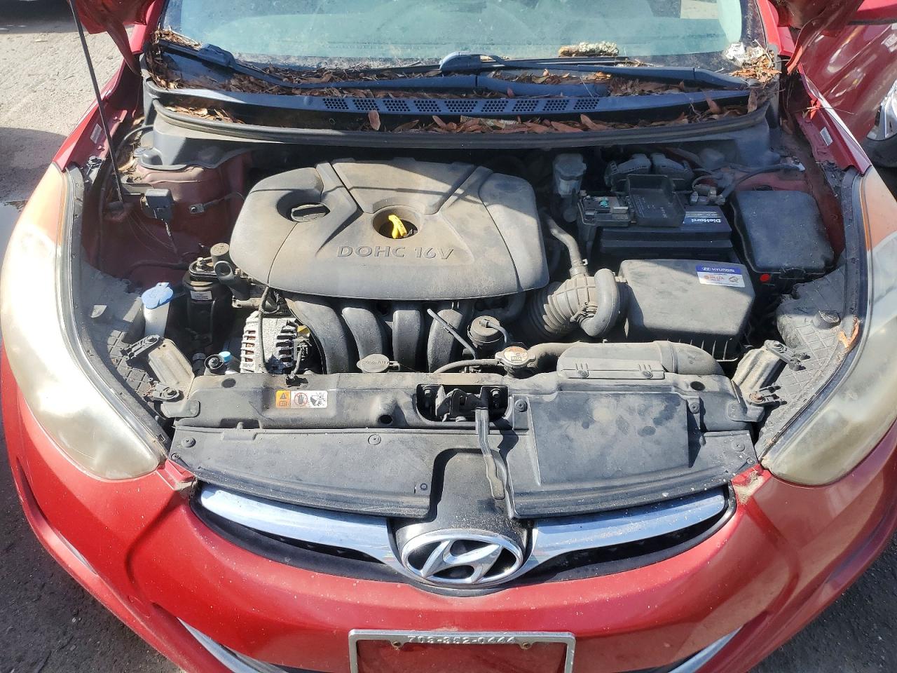 2013 Hyundai Elantra Gls Red vin: KMHDH4AE6DU936243