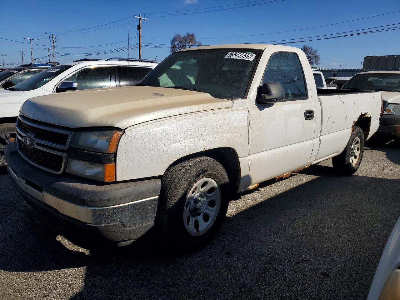 2006 Chevrolet Silverado C1500 White vin: 3GCEC14X76G178437