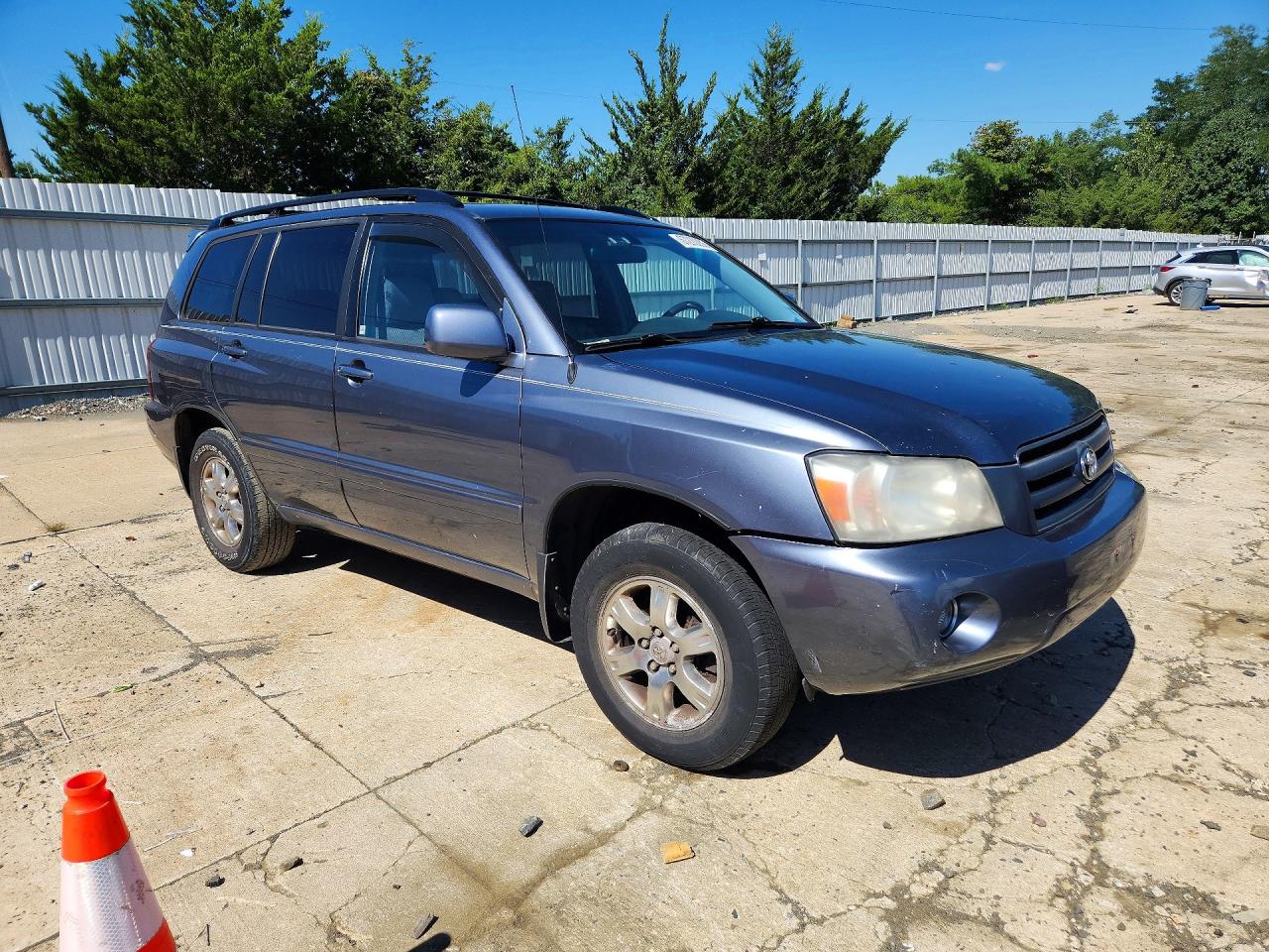 2007 Toyota Highlander Base Синий vin: JTEDP21A970129750