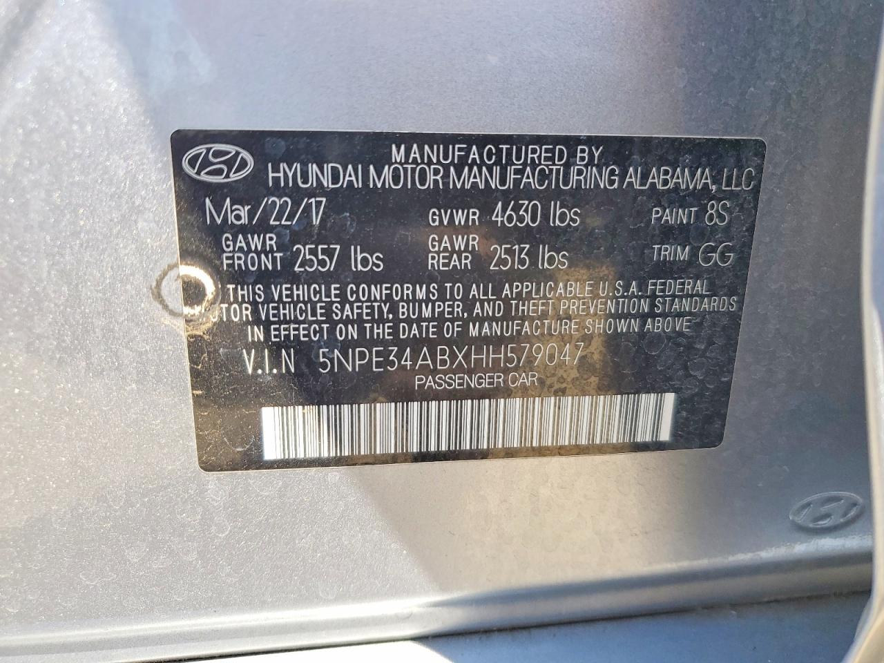 2017 Hyundai Sonata Sport 2.0t Серебряный vin: 5NPE34ABXHH579047