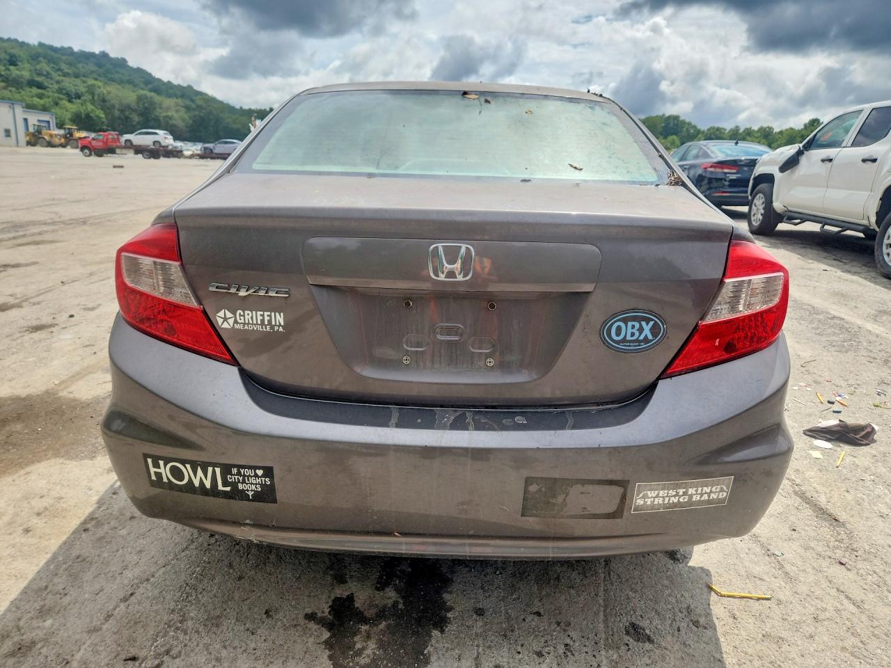 2012 Honda Civic Lx Серый vin: 19XFB2F51CE370663