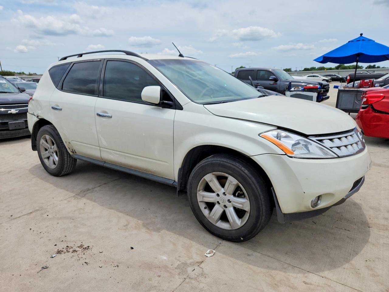 2007 Nissan Murano S White vin: JN8AZ08T47W505222