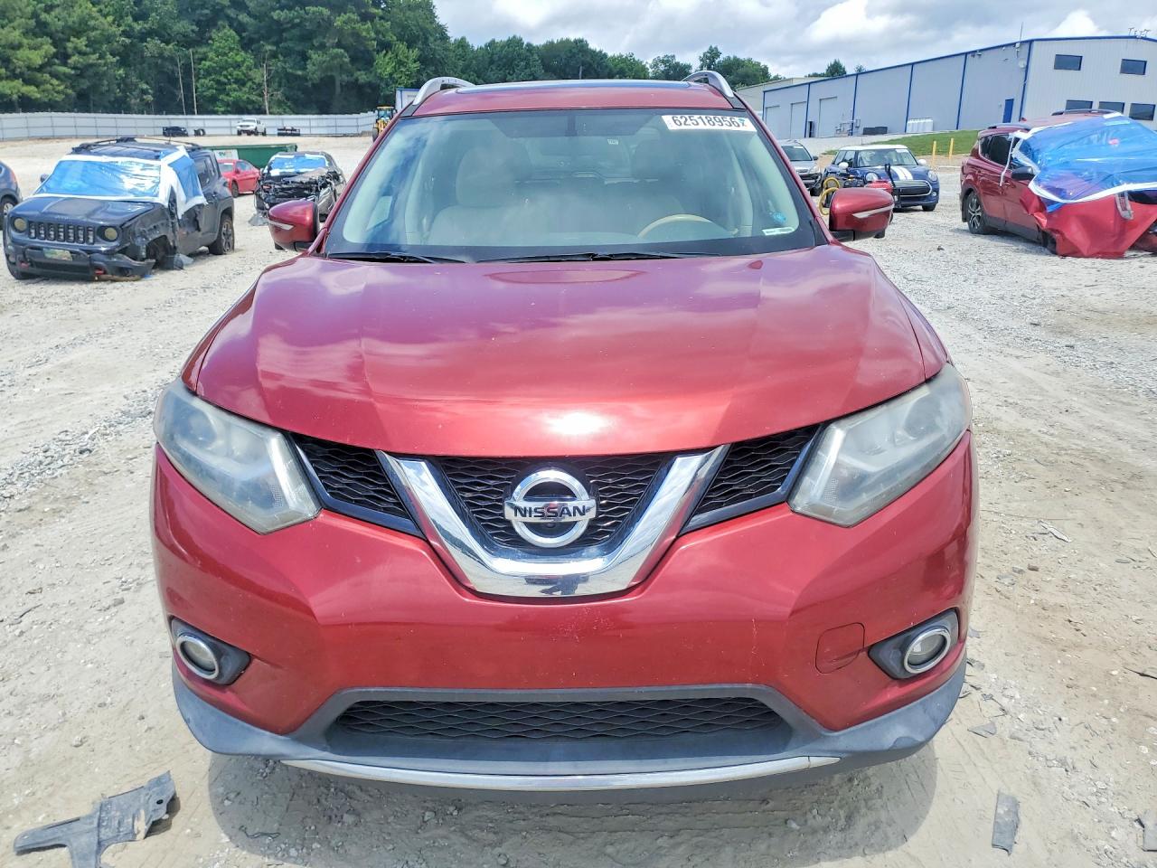 2015 Nissan Rogue Sl Red vin: 5N1AT2MT9FC787965