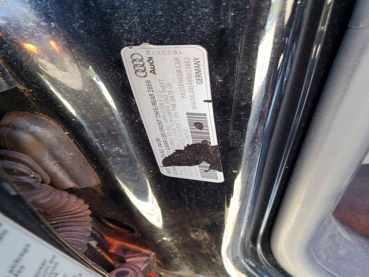 2006 Audi A8 L Quattro Черный vin: WAUML44E46N023862
