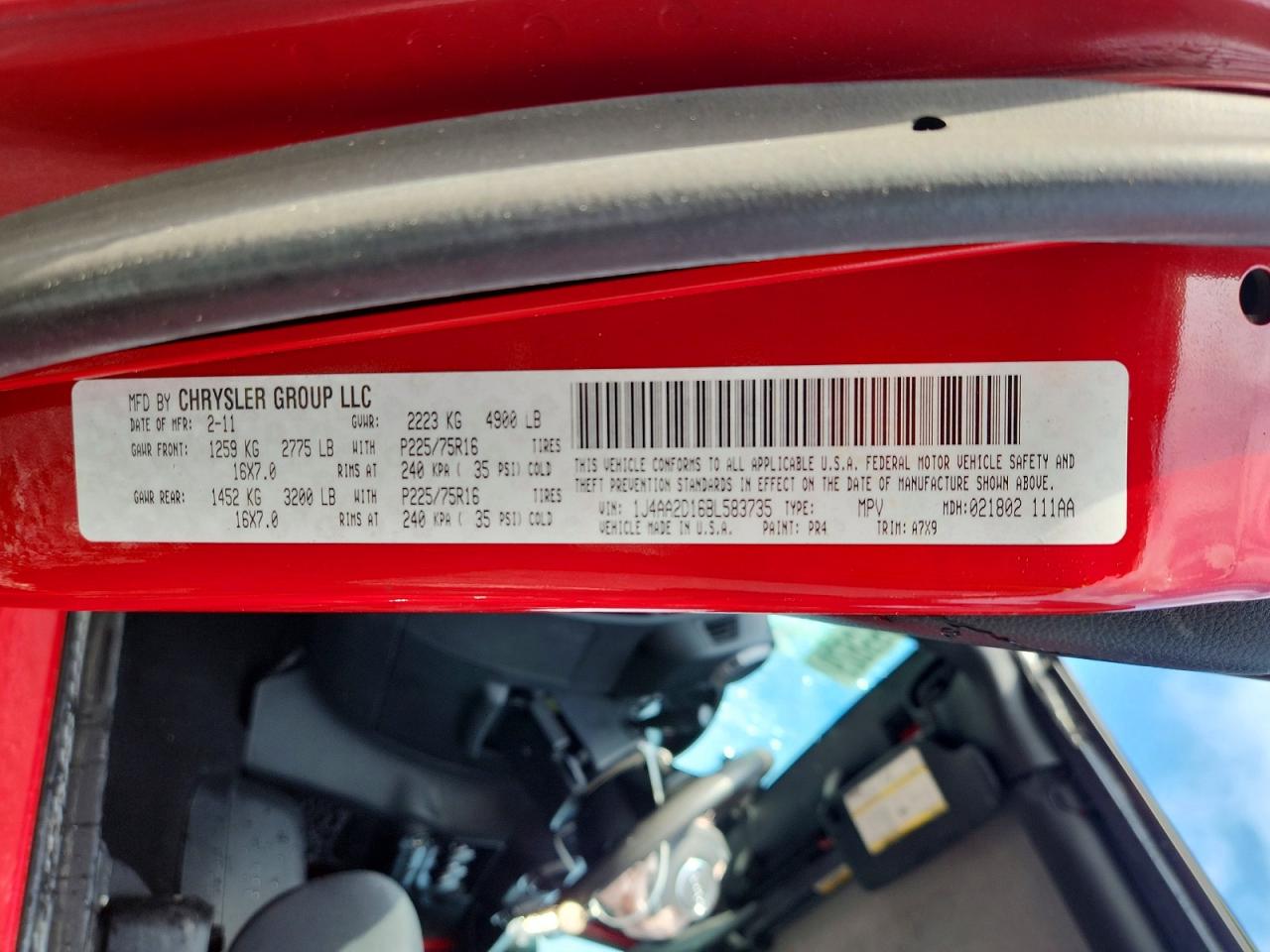 2011 Jeep Wrangler Sport Red vin: 1J4AA2D16BL583735
