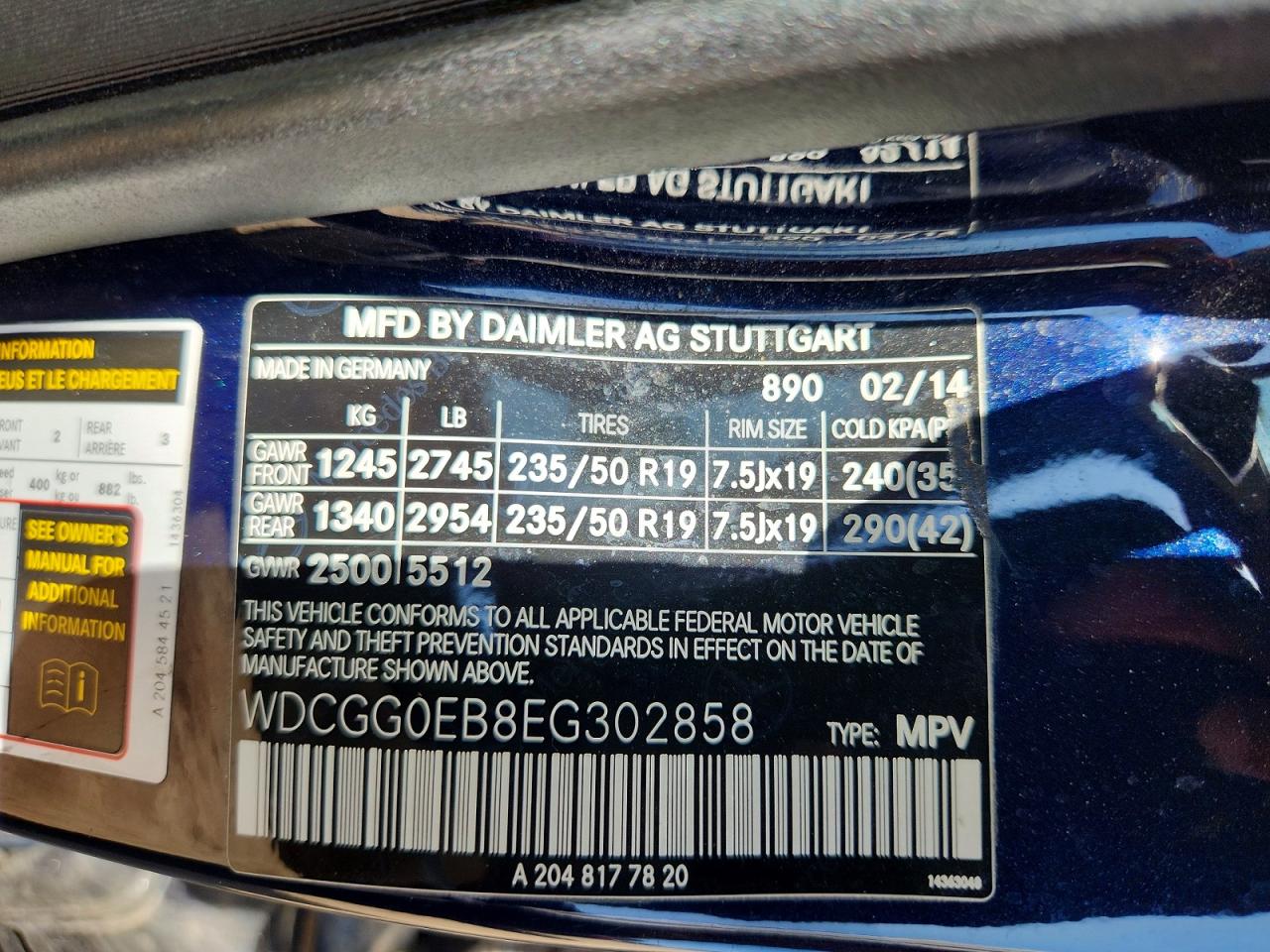 2014 Mercedes-benz Glk 250 Bluetec Blue vin: WDCGG0EB8EG302858