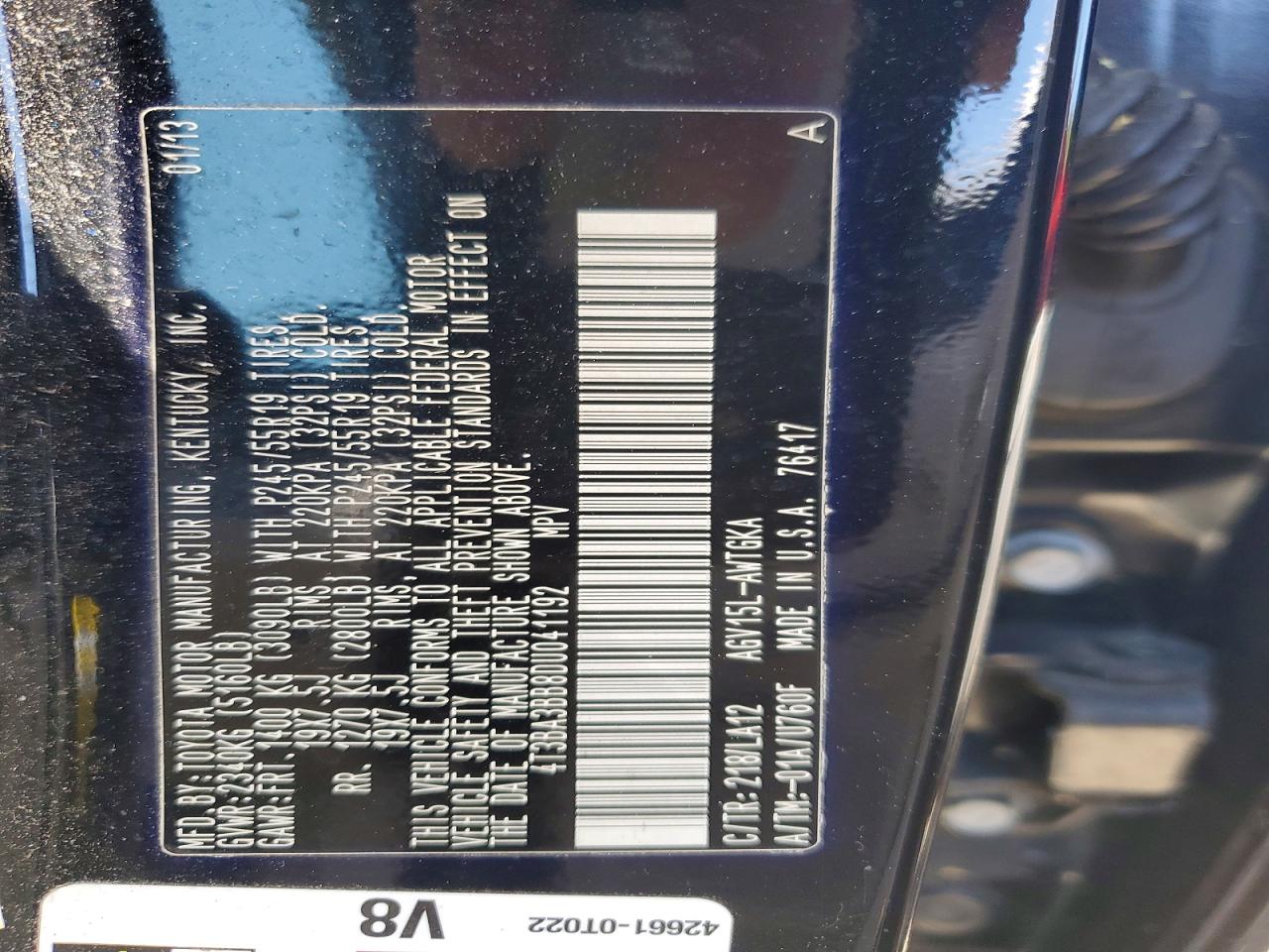 2013 Toyota Venza Xle Black vin: 4T3BA3BB8DU041192