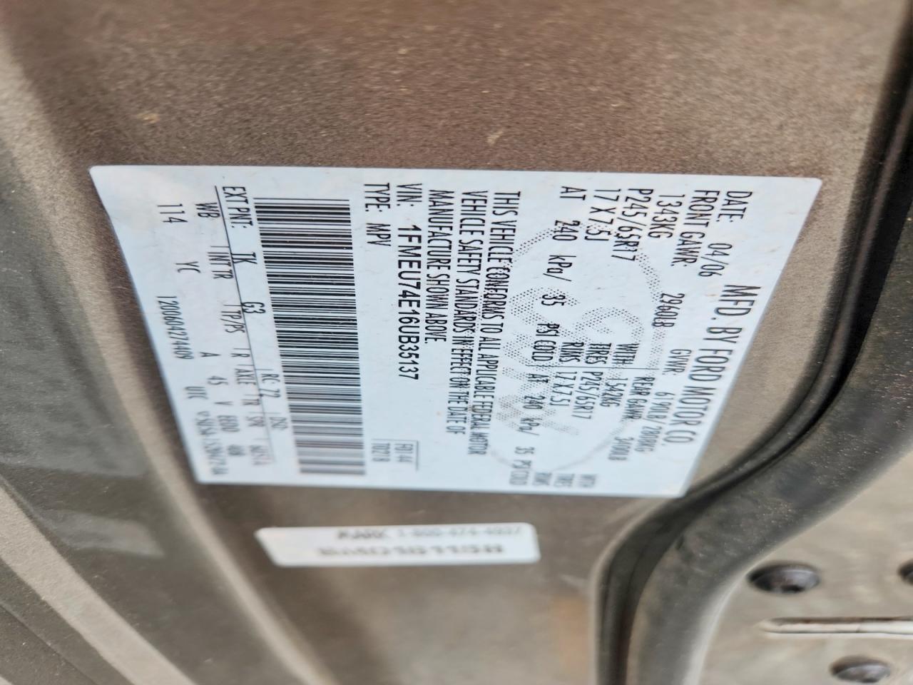 2006 Ford Explorer Eddie Bauer Gray vin: 1FMEU74E16UB35137
