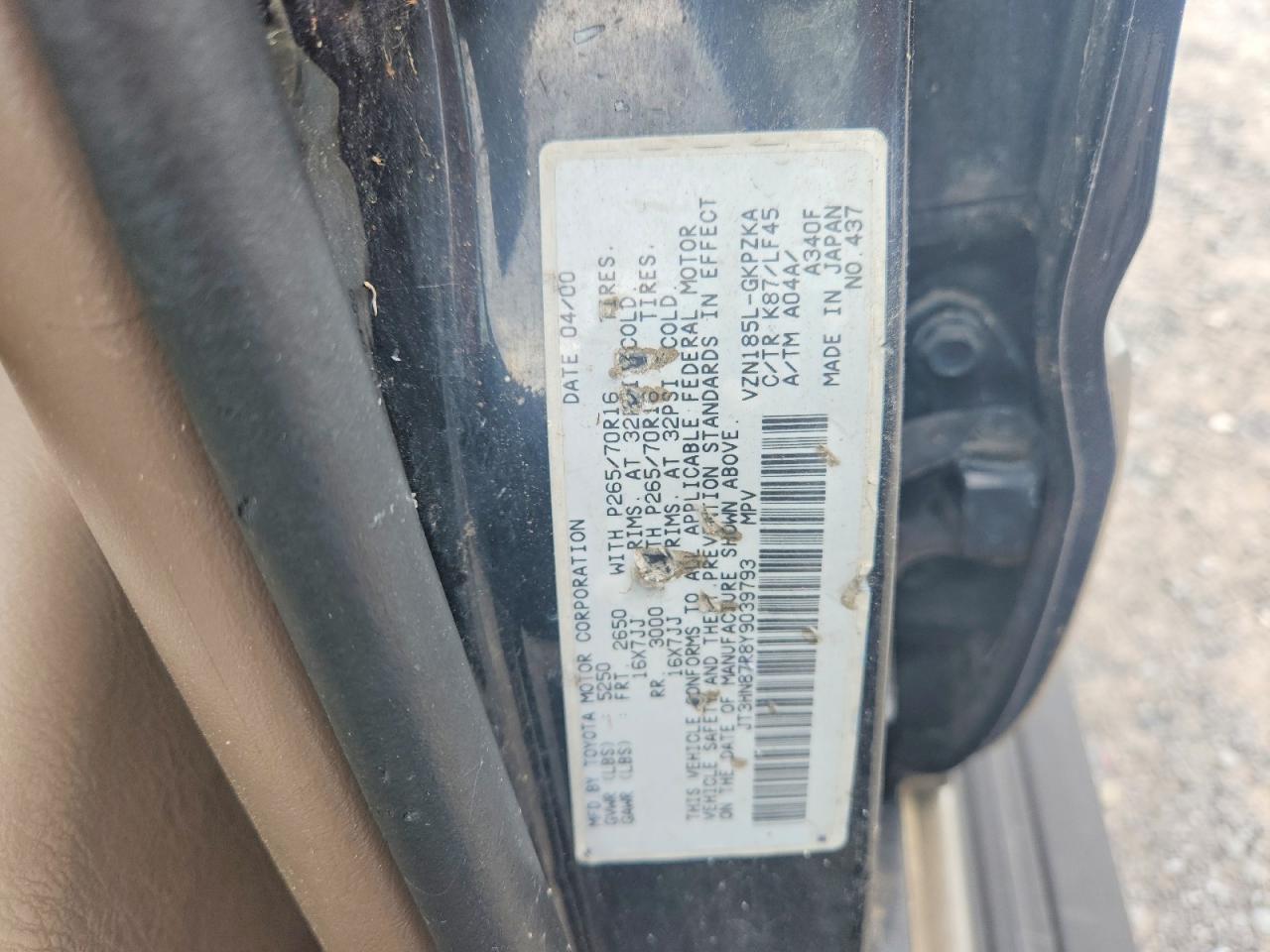 2000 Toyota 4runner Limited Черный vin: JT3HN87R8Y9039793