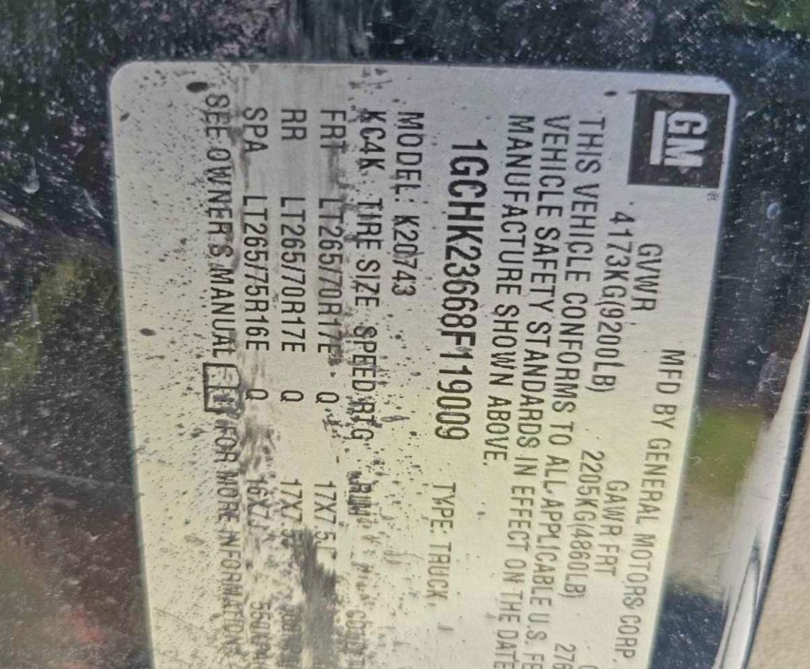 2008 Chevrolet Silverado K2500 Heavy Duty Black vin: 1GCHK23668F119009