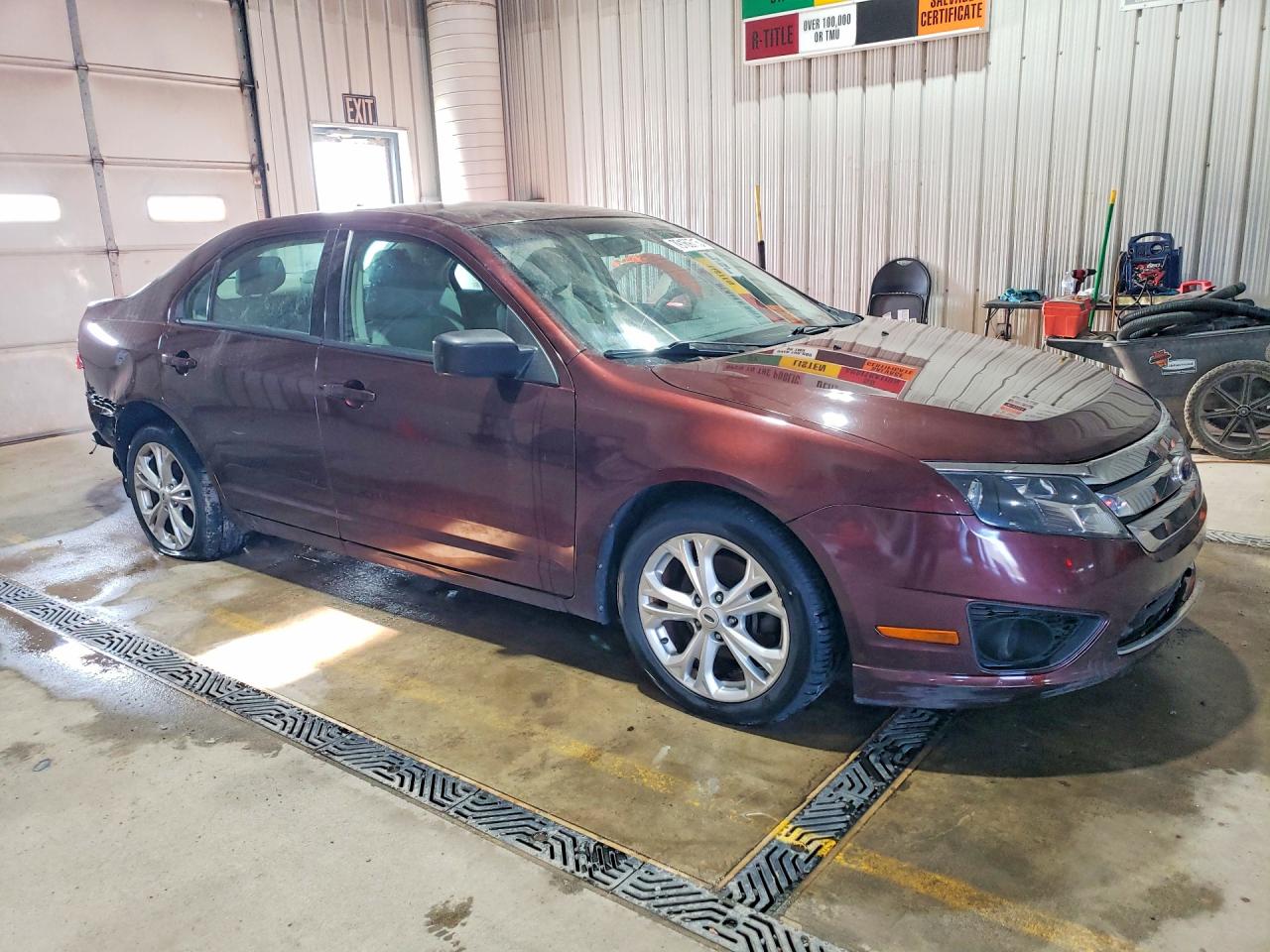 2012 Ford Fusion S Burgundy vin: 3FAHP0GA7CR202860